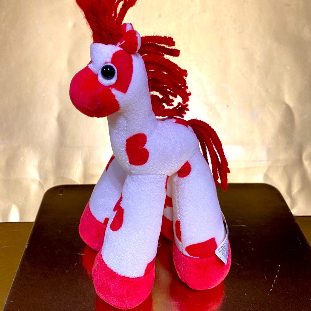 VALENTINES HORSE PONY FUNNY FEET BY BESTEVER RED HEARTS ON BODY RED MANE… - Picture 2 of 12